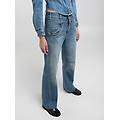 jeans wide leg con lettering we are