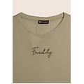 t-shirt con inserto crinkle sul retro e dettagli animalier abbey stone donna small