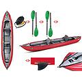 canoa gonfiabile thaya rossa con pinna 045500-r (5c/11c) + 2 pagaie touring-2 div. in 2 parti +