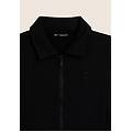 felpa con collo a camicia zip e dettagli ricamati nero donna extra large