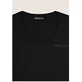 t-shirt manica corta con logo e inserti elastici nero donna large