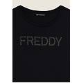 t-shirt donna con logo in strass bicolori nero donna xxs