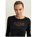 t-shirt donna manica lunga con grafica metallizzata nero donna medium