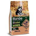 b wild grain free con salmone/piselli cibo secco per cani adulti sacco 2 5kg