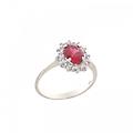 anello donna oro bianco pietra rossa 803321723596