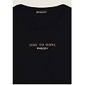 t-shirt donna a manica lunga con banda logata sulle spalle nero donna medium