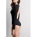 body manica lunga in essential modal con schiena scoperta donna nero taglia m