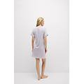 camicia da notte a maniche corte con dettagli in pizzo donna viola taglia s
