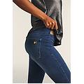 jeggings n. o. w. 7/8 con vita alta e dettagli cut out dark jeans-seams on tone donna extra small