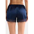 pantaloncino in seta con pizzo donna blu taglia s