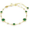 braccialetto imber taglio round verde placcato color oro os