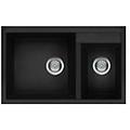 lavello 1 vasca e mezza (81 5x50cm) quadra 440 nero opaco lgq44040