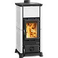 stufa a legna emiliana 16 rivestimento in maiolica 6. 5 kw bianca