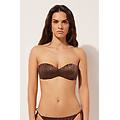 fascia imbottitura graduata costume shiny satin donna marrone 2