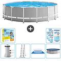 - piscina fuori terra in giro 457x457x122 cm grigio include accessori coordinati cb47