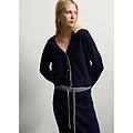 - cardigan blu in lana e cashmere regular fit donna blu/grigio taglia xs