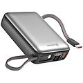 - batteria esterna 20000mah con cavi usb-c e lightning compatta argento