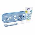 set dentale 6m+ dentifricio mela banana 50ml + spazzolino colore azzurro
