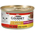 gold tortini 48 x 85 g alimento umido per gatti intrecci di gusto con manzo e pollo