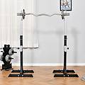 2 rack porta bilanciere in acciaio 2 ganci con altezza regolabile nero