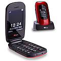 cellulare a conchiglia e tasti larghi facile da utilizzare e sim free lunar (rosso)