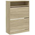 - scarpiera 2 cassetti ribaltabili rovere sonoma 80x34x116 cm