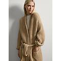 - cardigan lungo beige in misto lana e alpaca donna beige taglia s