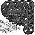 set di barre rinforzate e pesi gommati 172 kg