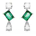 Swarovski Orecchini Pendenti Mesmera Taglio Misto Verdi Placcato Rodio