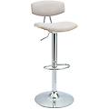 sgabello da bar design regolabile in tessuto effetto velluto beige e metallo vasco