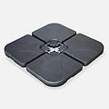 base per ombrellone set di 4 lastre quadrate. nero