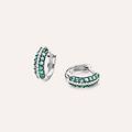 orecchini a cerchio charlotte oro bianco smeraldo diamante collezione charlotte oro bianco