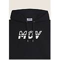 felpa con cappuccio e stampa mov maniche colour block nero-bianco donna medium