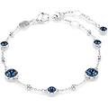 braccialetto imber taglio round blu placcato rodio os