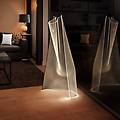piantana led velos oro rosé forma organica