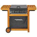- barbecue a gas adelaide 3 woody dualgas 14 kw con carrello nero / legno