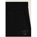 pantaloni wide leg con cucitura centrale decorativa nero donna extra large
