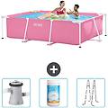 - piscina fuori terra rettangolo 220x150x60 cm rosa include accessori coordinati cb84