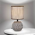 lampada da tavolo pinia marrone altezza 27 5 cm ceramica/lino