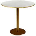 tavolo rotondo rome con bordi color ottone 75x70 cm (hx&oslash;) piano tavolo bianco struttura