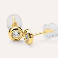orecchini lobo punto luce bon ton oro giallo cubic zirconia collezione bon ton oro giallo