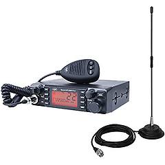 pni cb radio escort hp 9001 pro asq regolabile am-fm 12v / 24v 4w + cb antenna extra 40 con magnete 30w