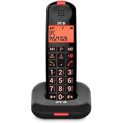 spc telefono fisso wireless comfort kairo per anziani compatibile con apparecchi acustici nero