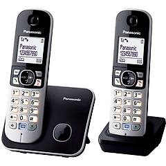 panasonic cordless duo twin dect silver e black kx tg6852jtb