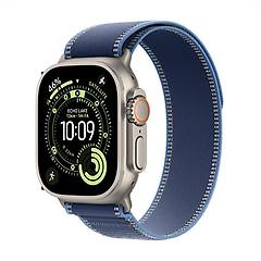 apple watch ultra 3 gps + cellular 49mm titanio naturale loop trail blue/blu brillante m/l