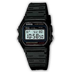 casio w-59-1vqes 37mm quadrato lcd nero resistenza acqua 5 bar cronometro allarme calendario