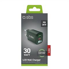 Sbs Caricabatterie Da Muro Tetrganlcd1usb1c30g-verde