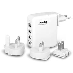 Hamlet Alimentatore Parete 4 Porte Usb 20w Con Adattatori