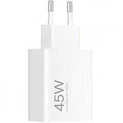 xiaomi caricatore da muro 45w qc3 con usb-a e cavo usb-c bianco