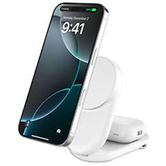belkin ultracharge caricatore wireless magnetico qi2 25w 2 in 1 con usb-c bianco
